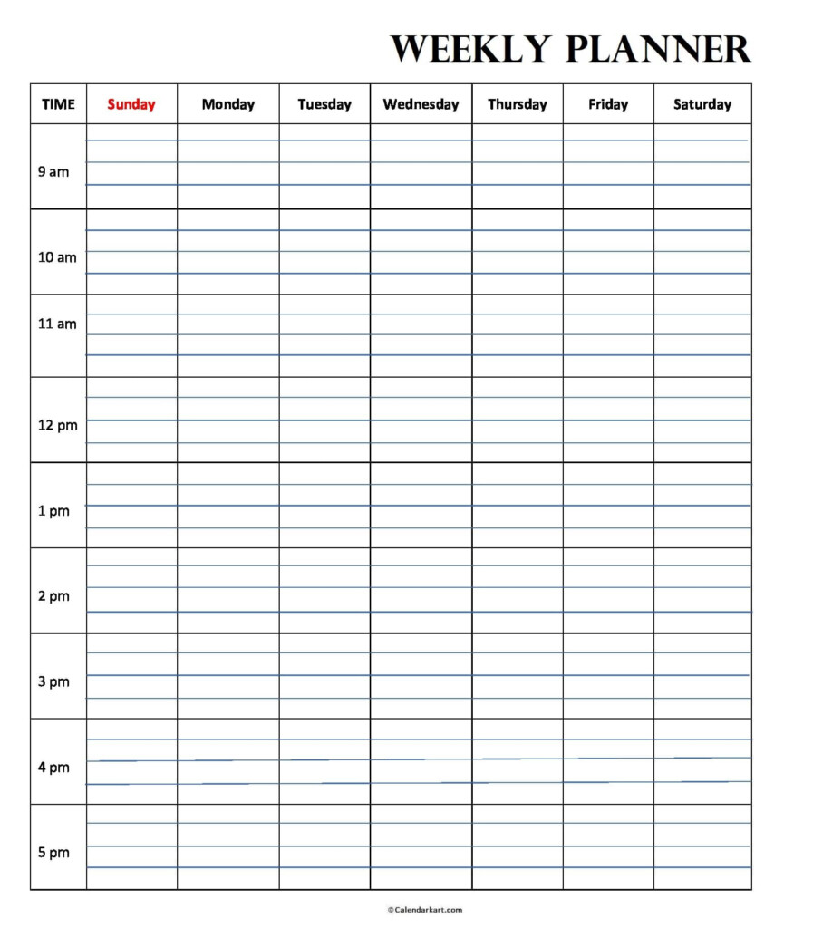 Free Printable Weekly Schedule Template Cute Hourly Planner Free Printable Worksheet