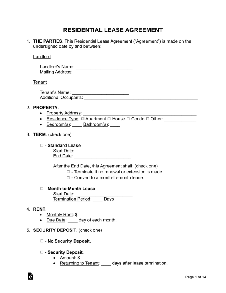 Free Room Rental Agreement Template