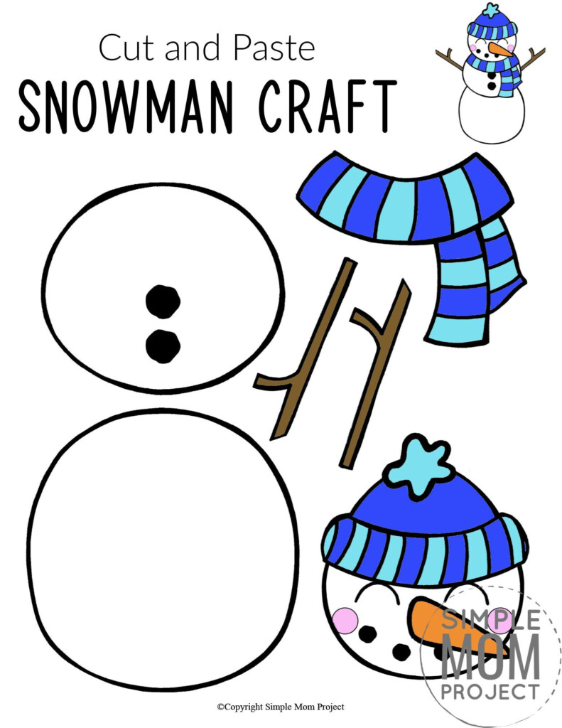 Free To Print Cut And Paste Snowman Craft Template Snowman Crafts Snowman Crafts Preschool