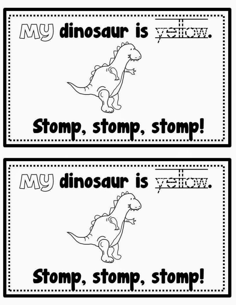 Freebie Emergent Reader Dinosaurs With Color Words Dinosaur Theme Preschool Emergent