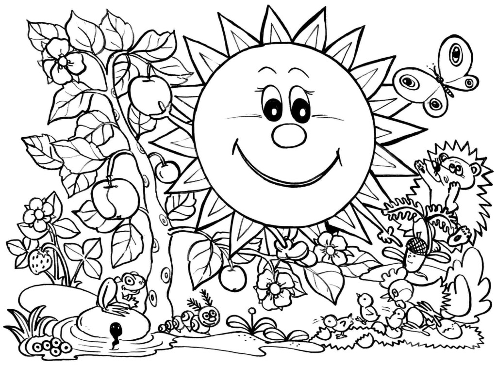Full Page Spring Printable Coloring Pages Clip Art Library