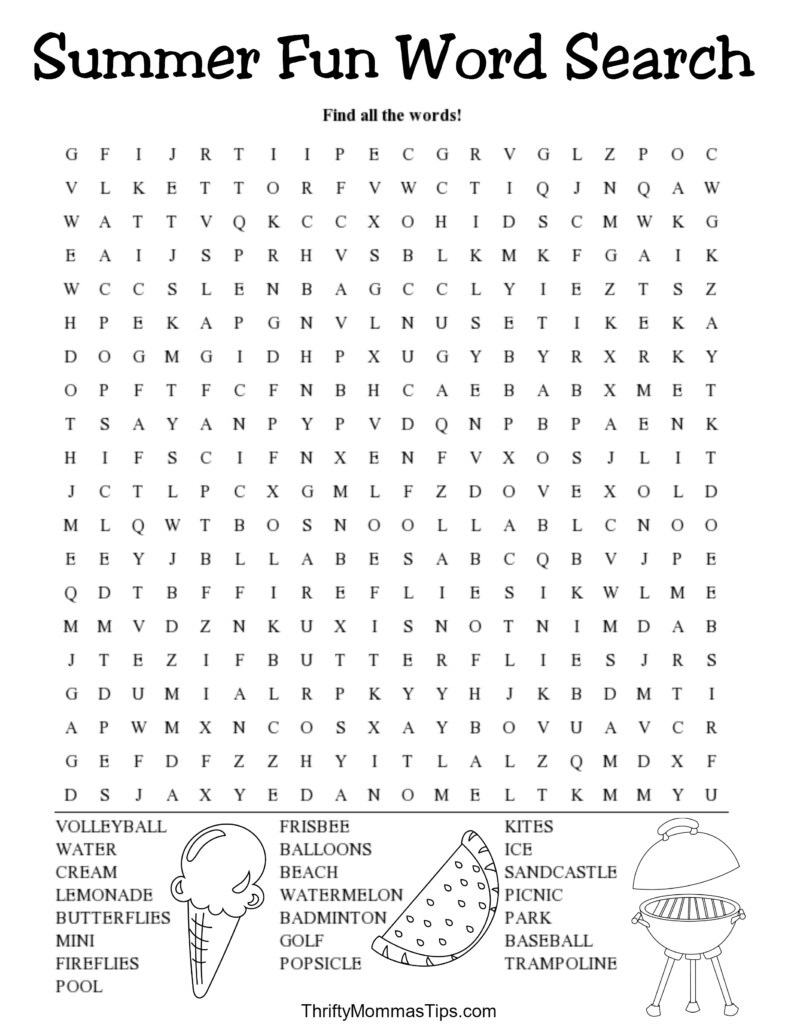 Fun Word Search Printable