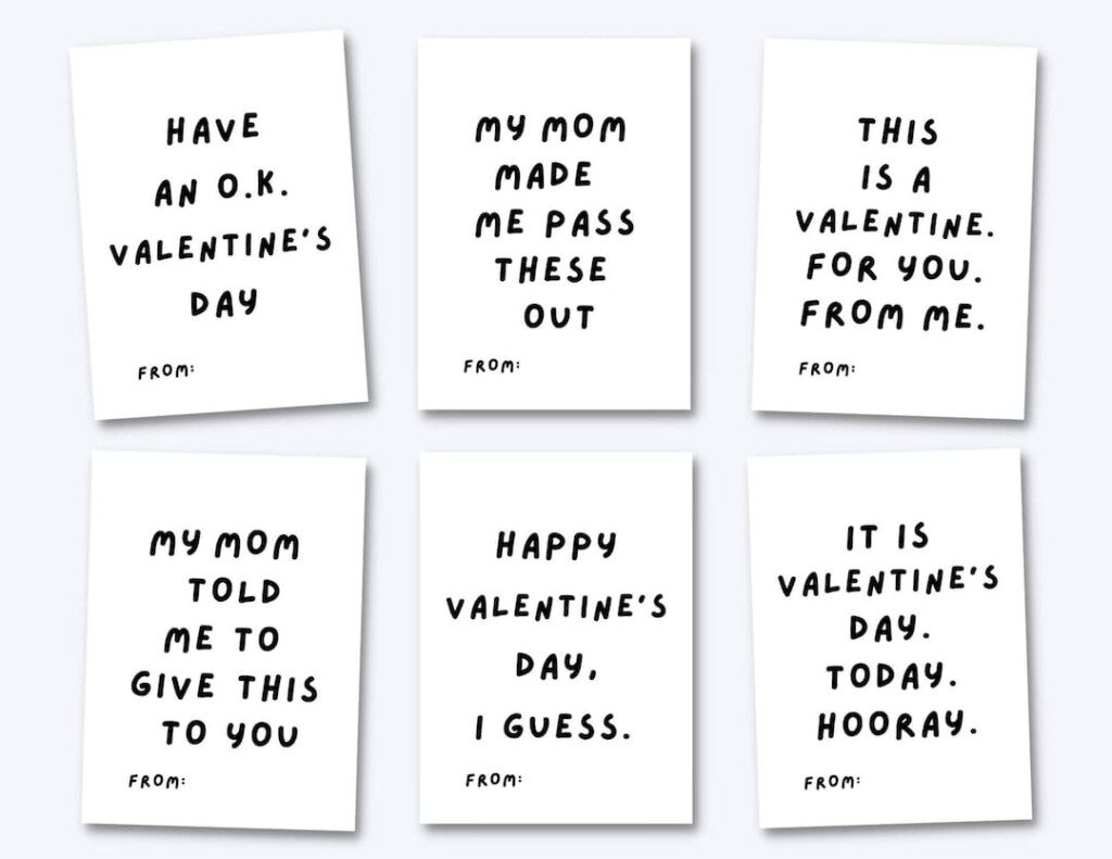 Funny Valentine Cards For Kids Printable Classroom Valentines Digital Valentine School Class