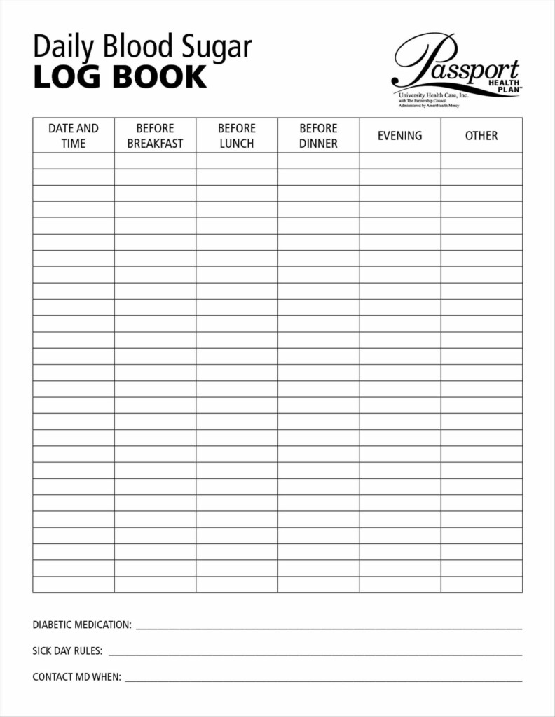 Gestational Diabetes Log Sheet Printable
