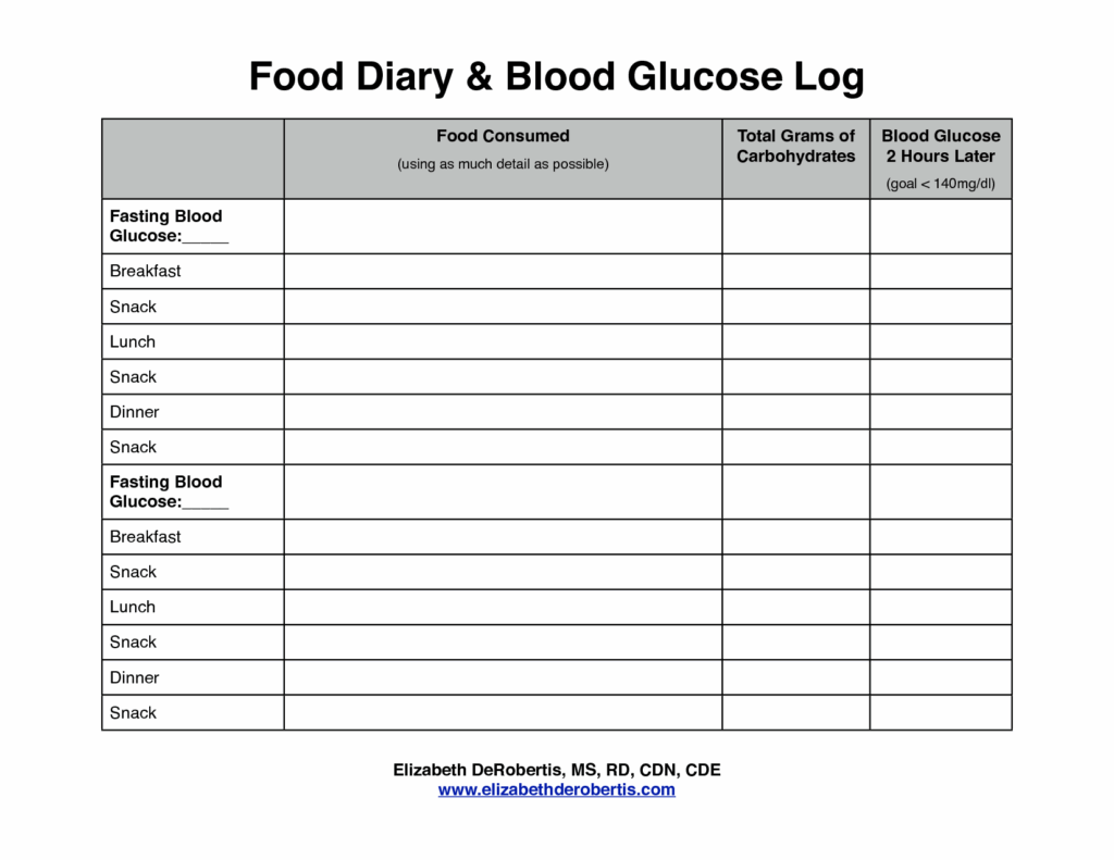 Gestational Diabetes Log Sheet Printable