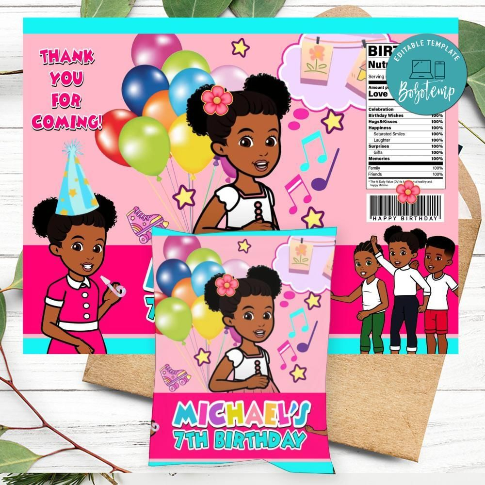 Gracie S Corner Birthday Chip Bag Digital File Printable Createpartylabels
