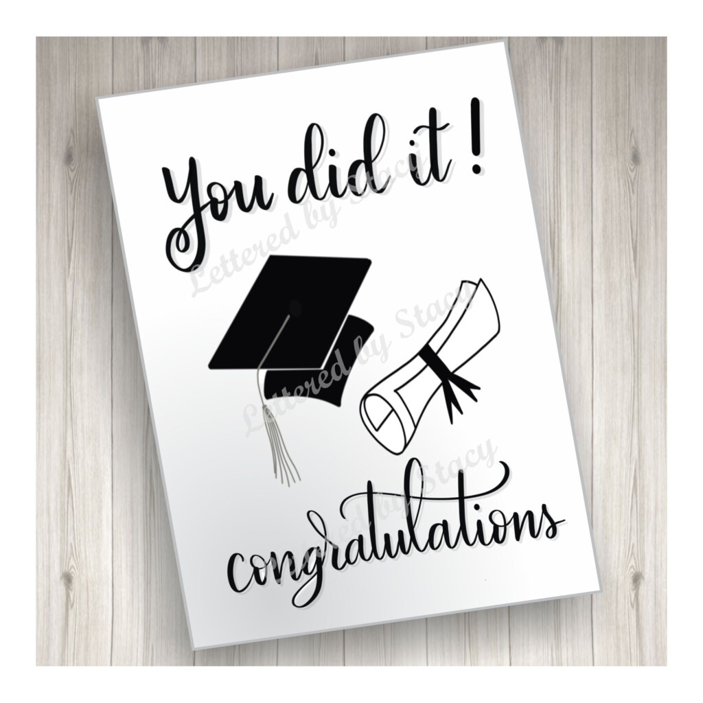 Graduation Card You Did It Congratulations Graduate With Etsy Graduation Card Diy