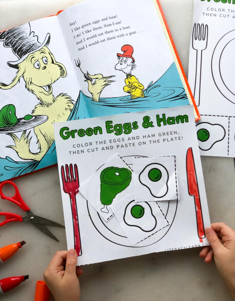 Green Eggs And Ham Coloring Pages Printable Free