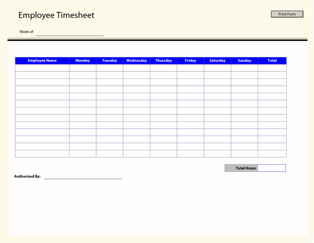 Group Timesheet Template For 8 Best Of Blank Printable Timesheets Free Printable Time Sheets