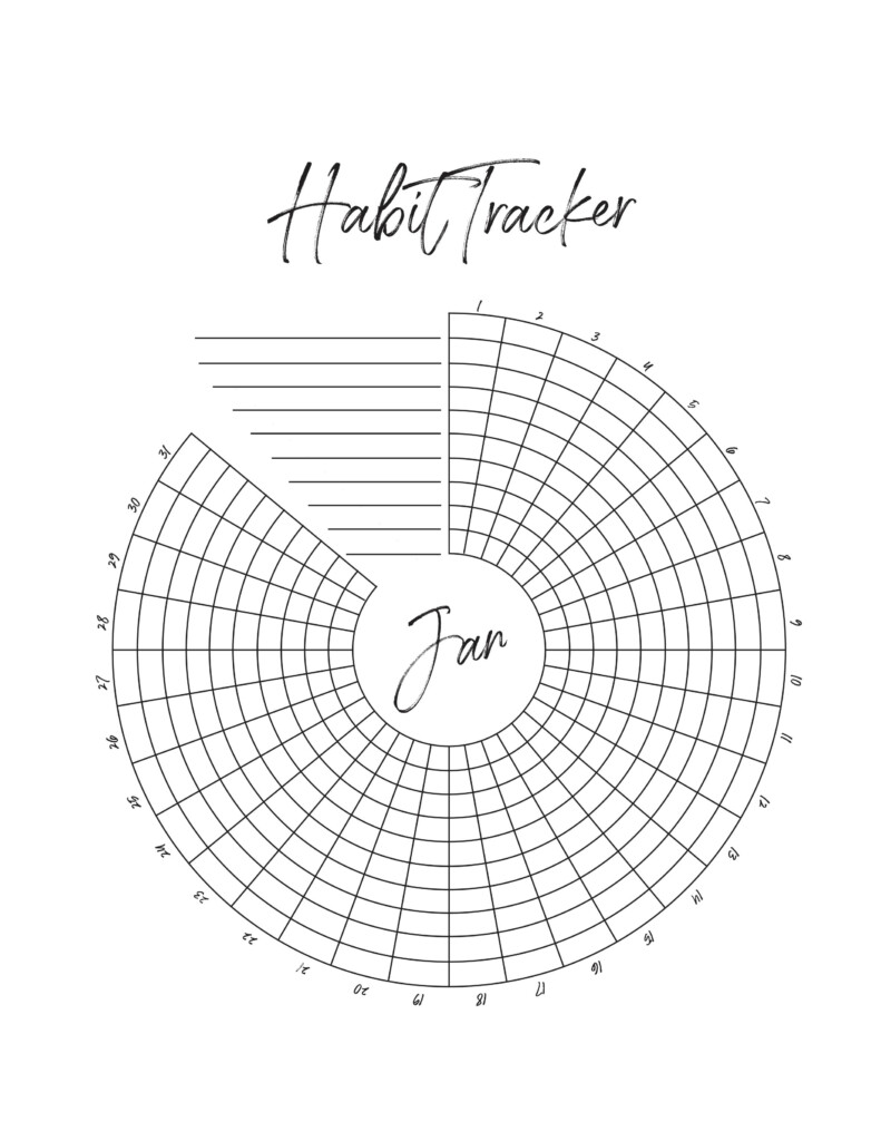 Habit Tracker Printable Free Circle Printable Form Templates And Letter Images And Photos Finder