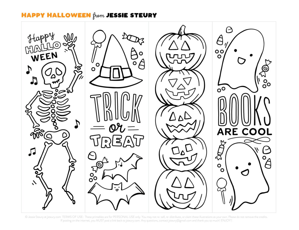 Halloween Bookmarks Coloring Pages