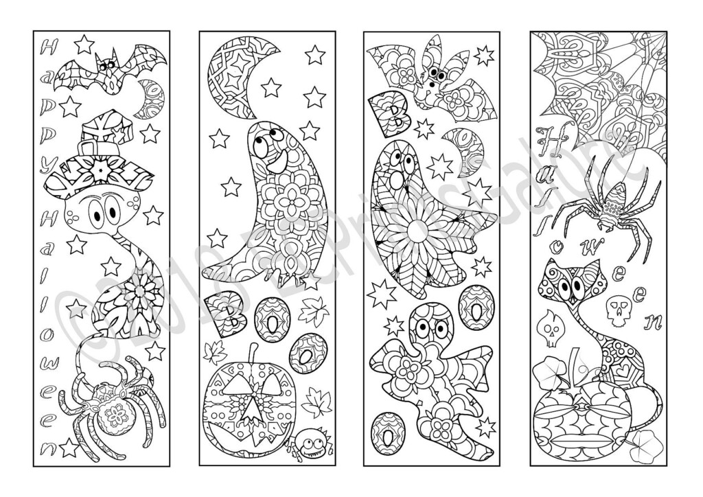Halloween Coloring Bookmarks Printable Halloween Bookmarks PDF Etsy In 2021 Coloring