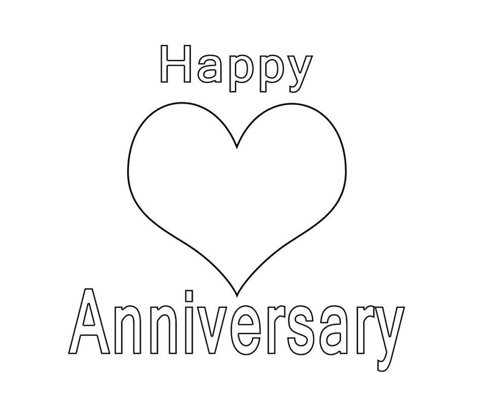 Happy Anniversary Coloring Pages Printable