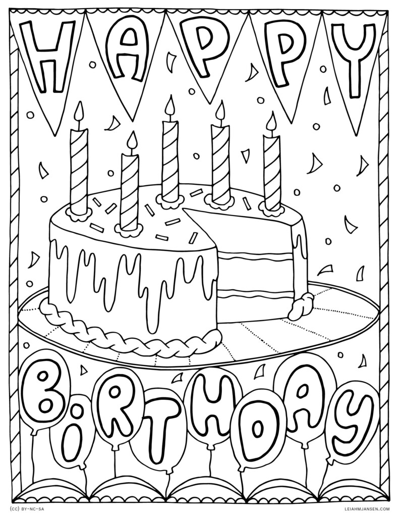 Happy Birthday Coloring Page Printable