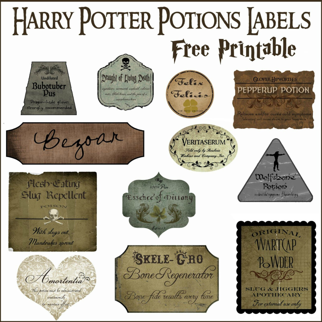 Harry Potter Printable Potion Labels Printable New Year Banners