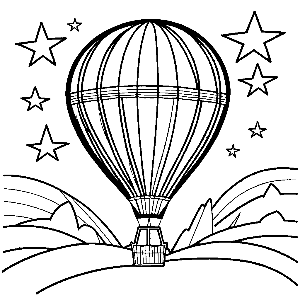 Heart Shaped Hot Air Balloon Coloring Page Lulu Pages