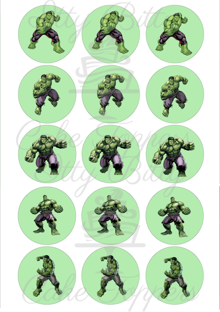 HULK Edible Cupcake Toppers Itty Bitty Cake Toppers