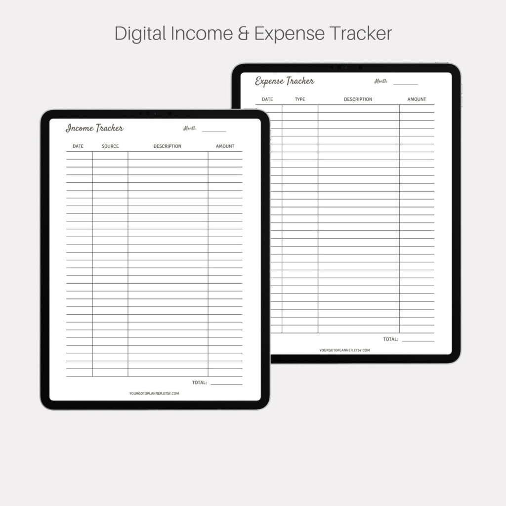 Income Expense Tracker Printable Digital Monthly Planner Budgeting Financial Planning US Letter