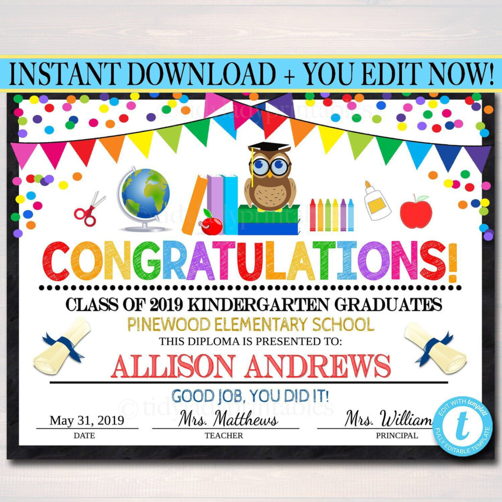 Kindergarten Graduation Certificate Free Printable