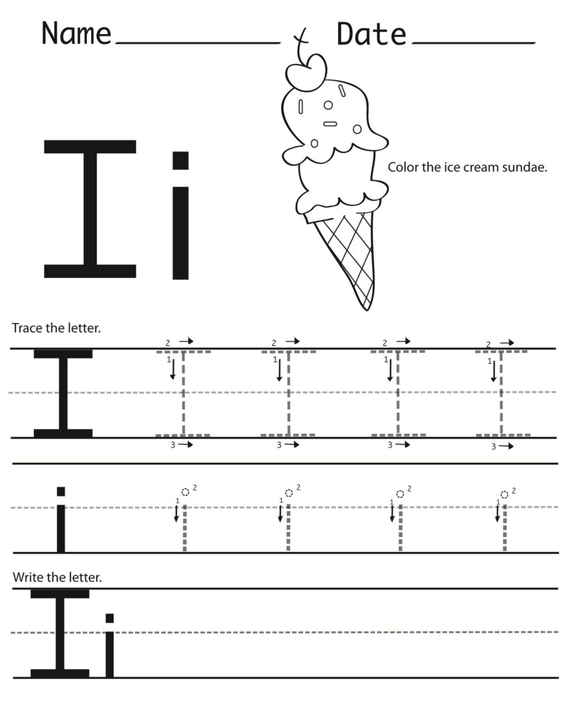 Letter I Worksheets To Print Activity Shelter Letter I Worksheet Free Handwriting