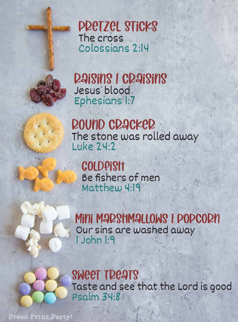 Make The Easter Story Snack Mix With Free Printable New Recipe Recipe Easter Sunday School