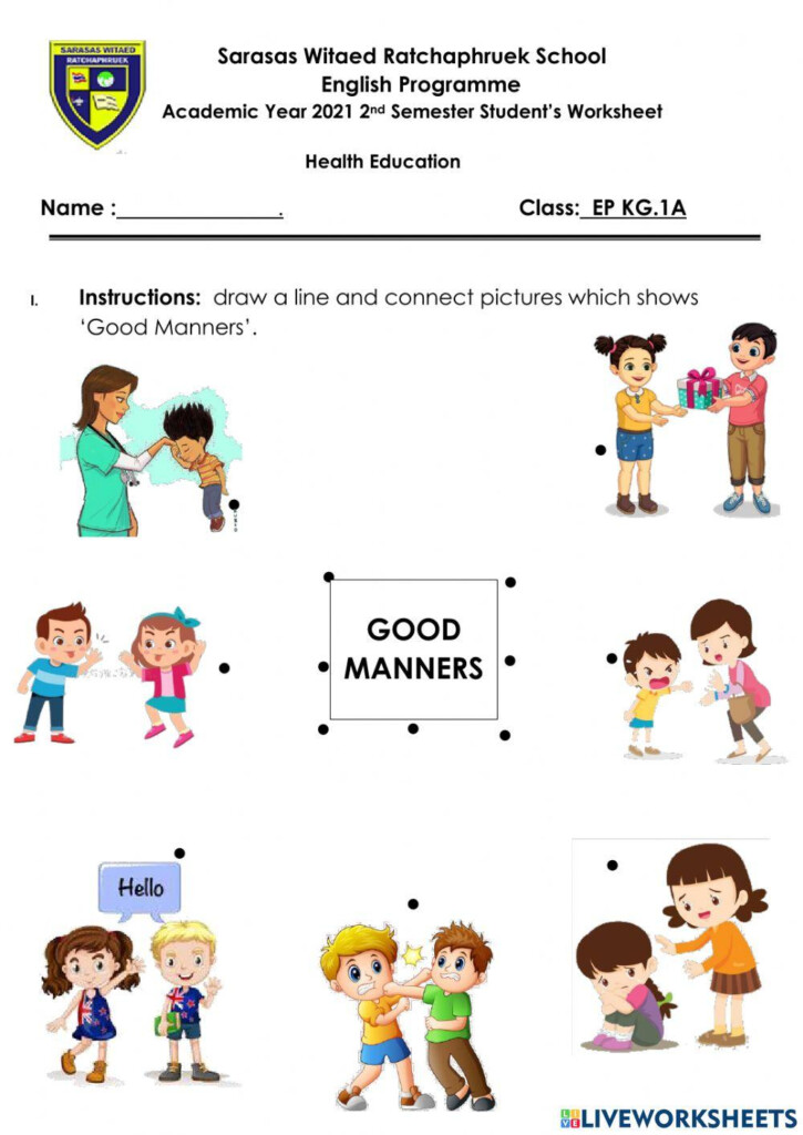 Manners Of A Good Citizen Worksheet Printable PDF For Kids Worksheets Library