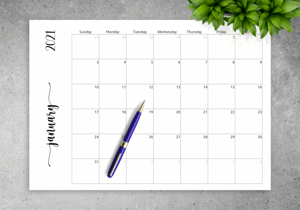 Monthly Calendar Printable Free