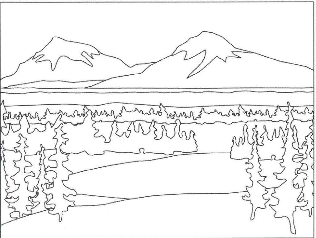 Mountain Pictures Mountains Coloring Page