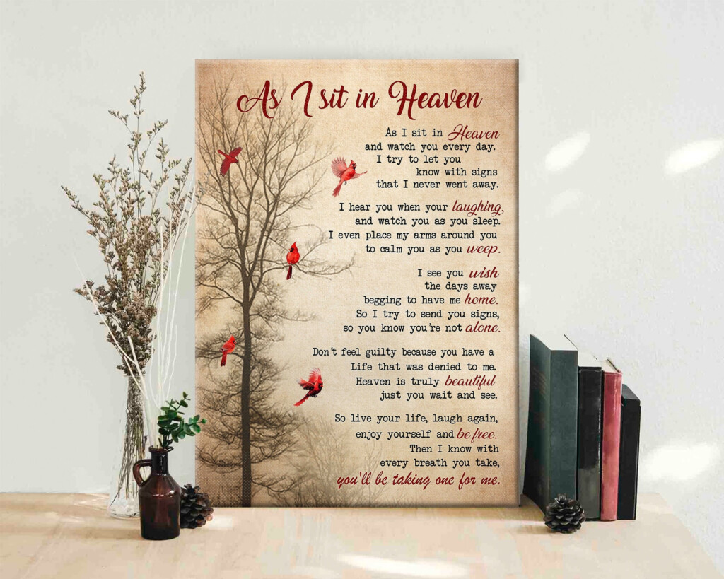 Multi Versions As I Sit In Heaven Poem Canvas Poem Wall Art Etsy