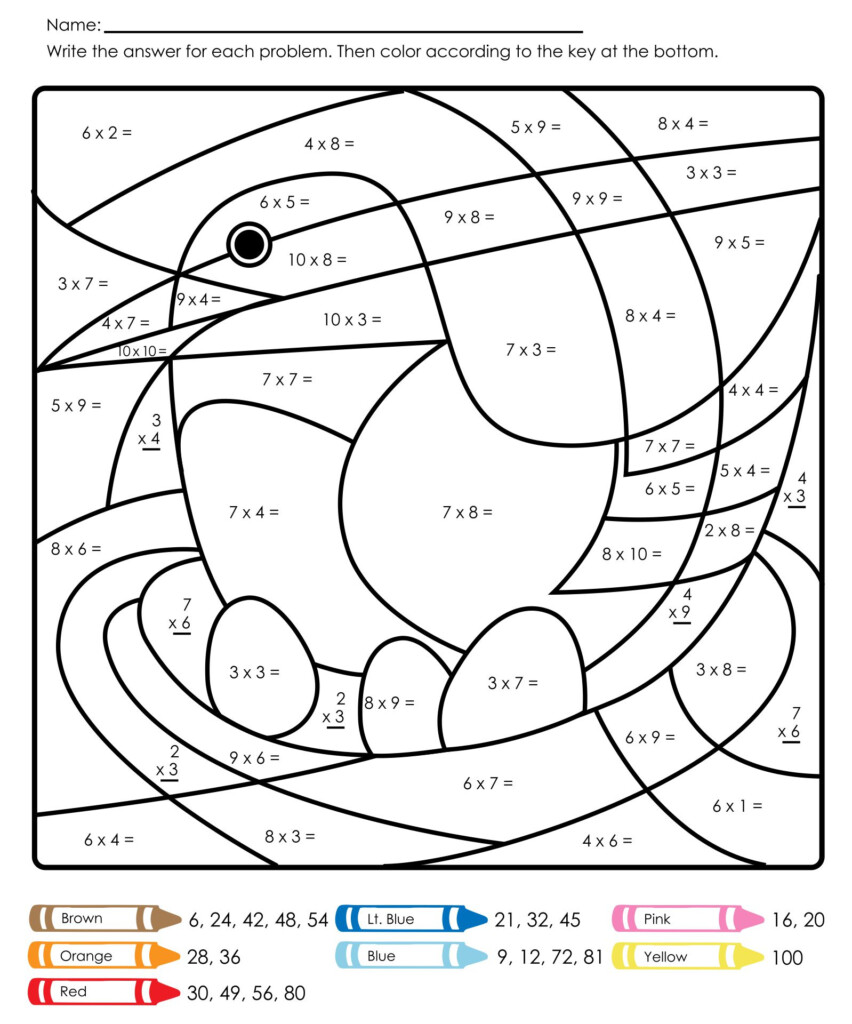 Multiplication Coloring Worksheets 10 Free PDF Printables Printablee