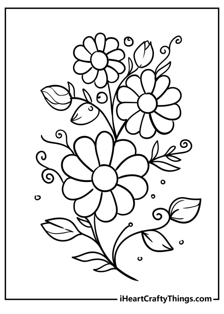 New Beautiful Flower Coloring Pages Printable Flower Coloring Pages Heart Coloring Pages