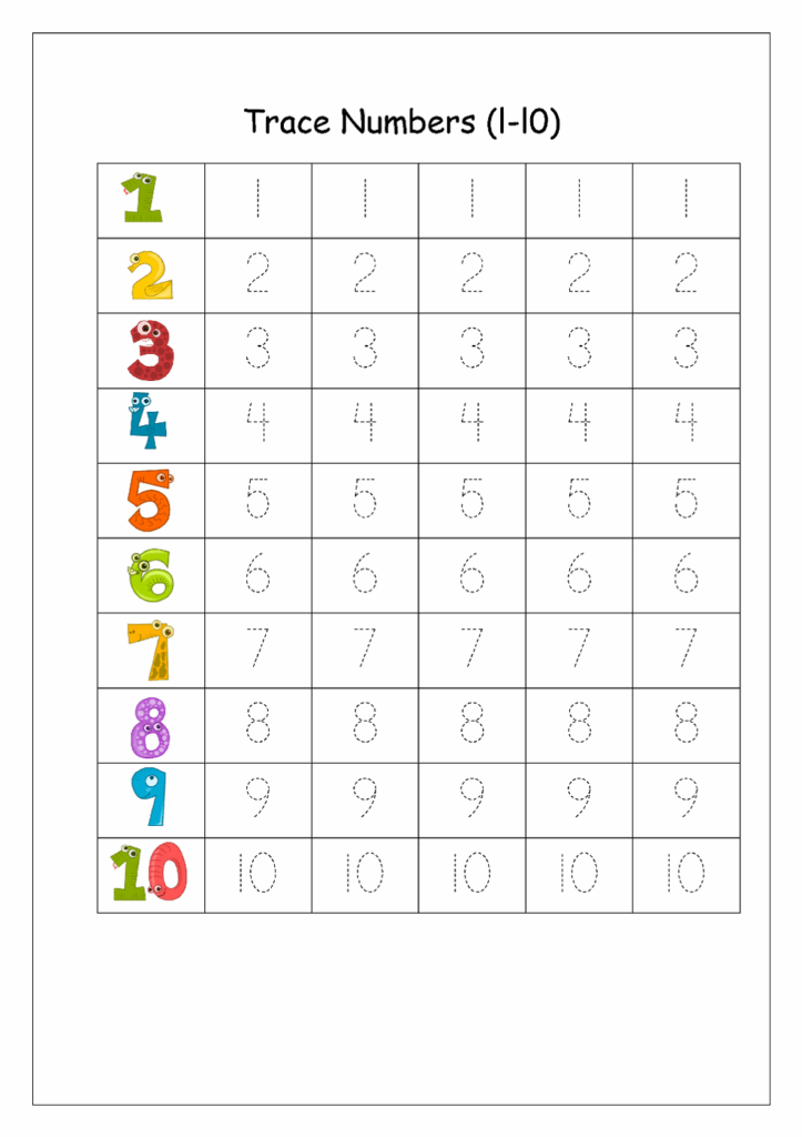 Number Worksheet For Toddlers