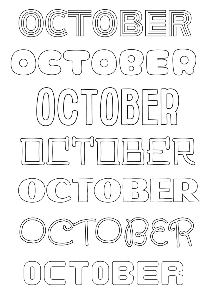 October Color Sheets Free Printable 