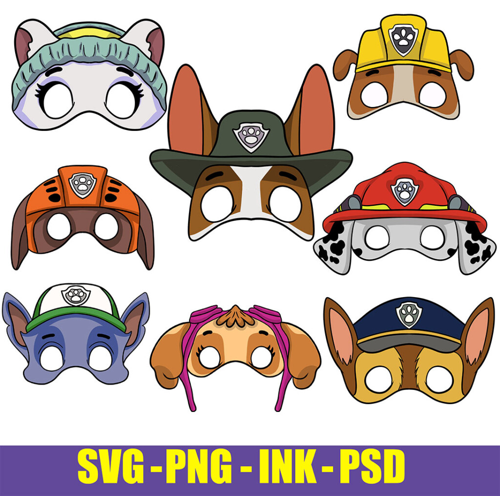 Paw Patrol Masks SVG Paw Patrol SVG Birthday Cute Paw Patr Inspire Uplift