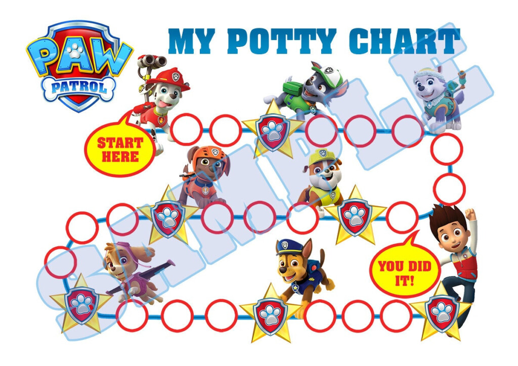 Paw Patrol Potty Training Chart Printable