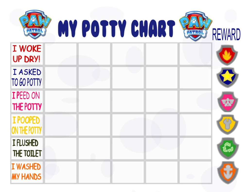 Paw Patrol Potty Training Chart Printable Printable Word Searches