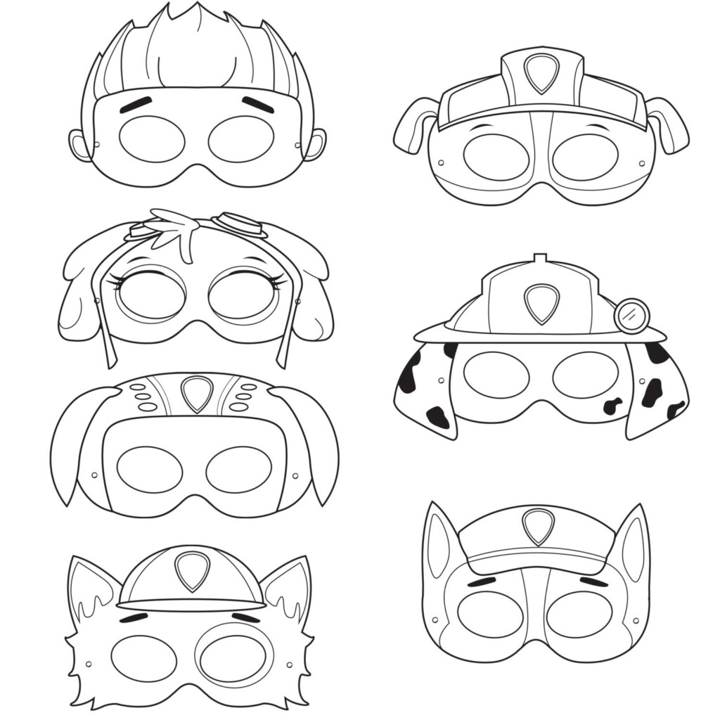 Paw Patrol Printable Masks Sketch Coloring Page
