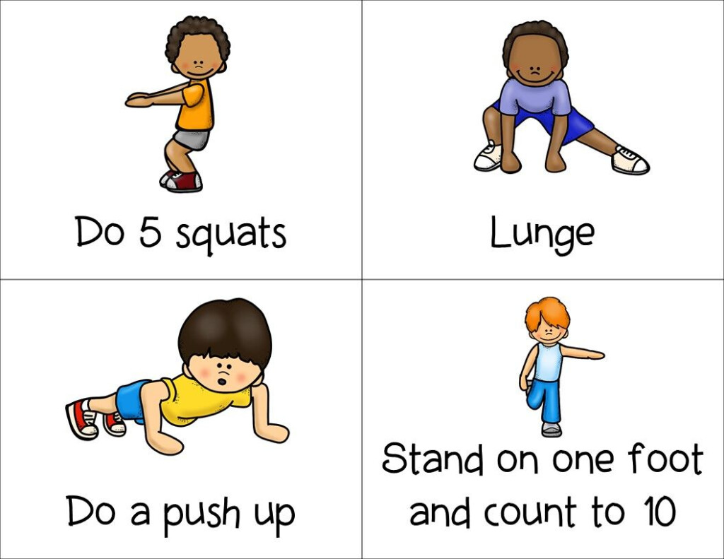 Physical Activity Cards Exercise Cards Physical Activities For Kids Card Workout Physical