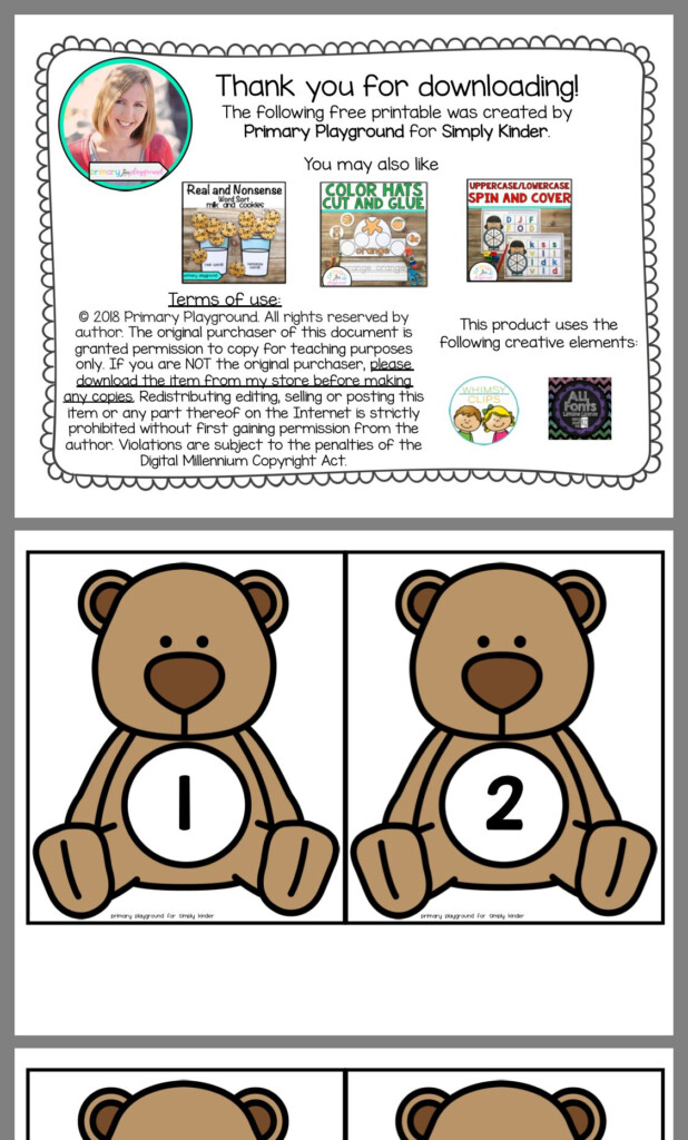Pin By Sally Bish On Fine Motor Simply Kinder Counting Bears Free Printables