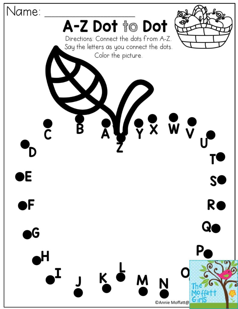 Preschool Alphabet Worksheets Dot To Dot