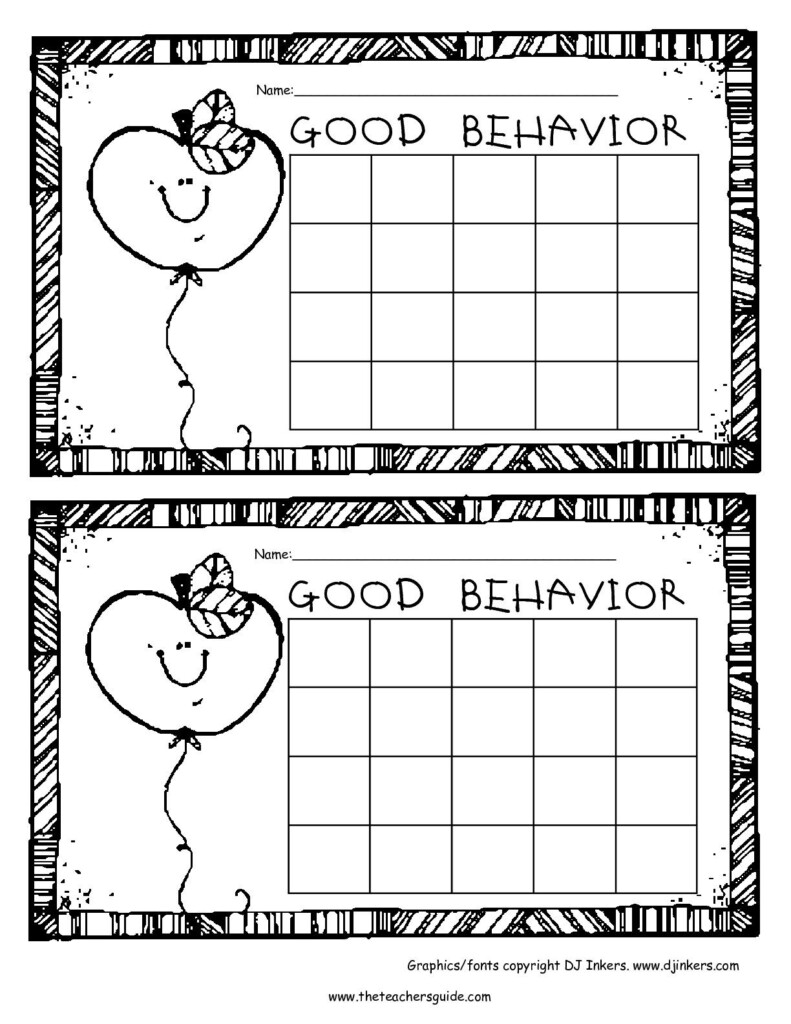 Preschool Behavior Chart Template