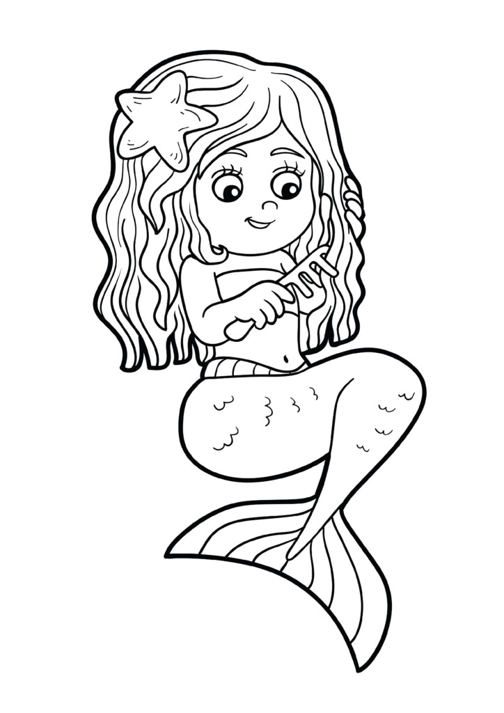 Pretty Mermaid Coloring Pages For Girls 101 Coloring