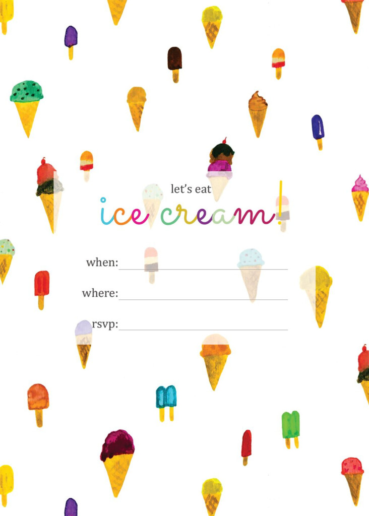 Print Printable Ice Cream Party Invitation Squirrelly Minds Ice Cream Party Invitations