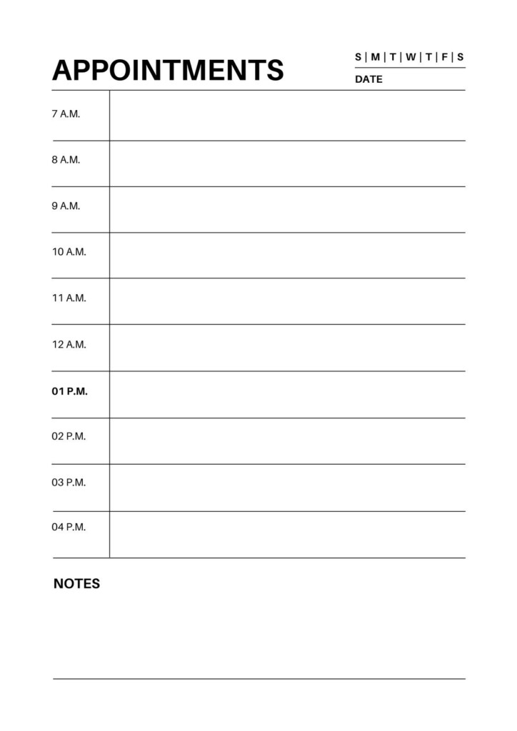 Printable 2023 Appointment Calendar Free Printable