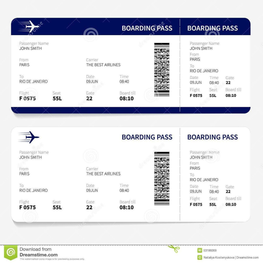 Printable Airline Ticket Template Free