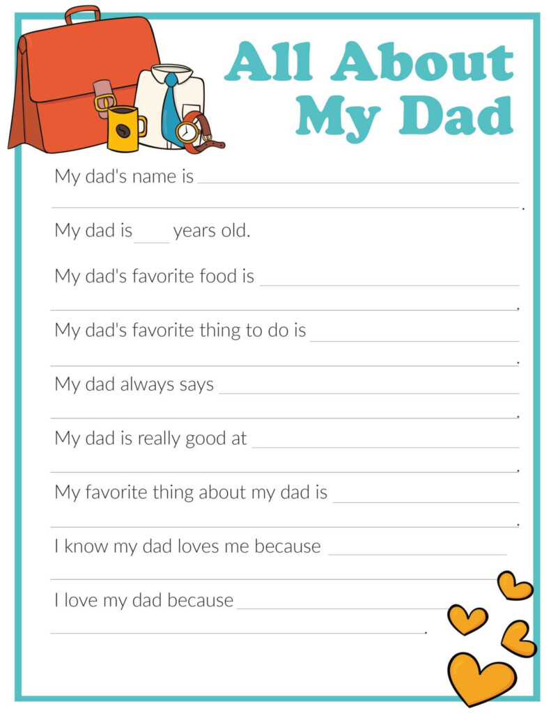 Printable All About My Dad Printable Word Searches