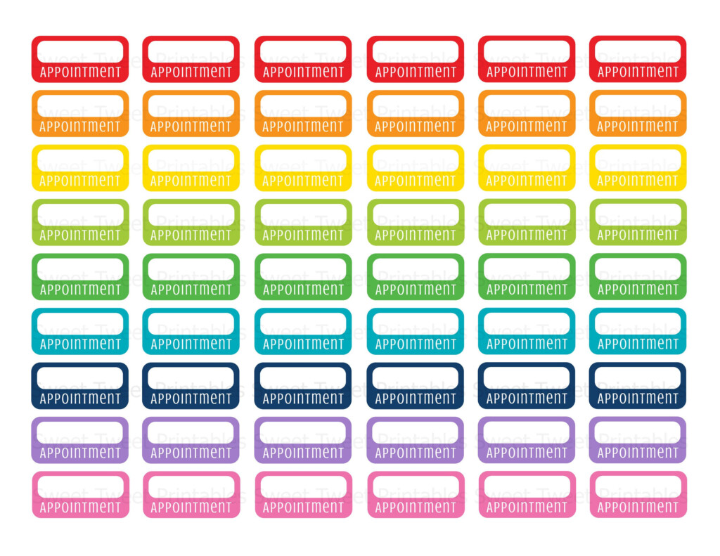 Printable Appointment Stickers