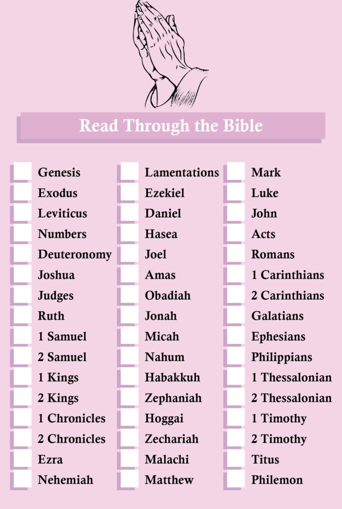 Printable Bible Reading Checklist Printable Word Searches