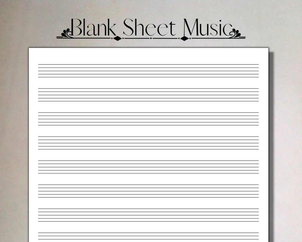 Printable Blank Sheet Music Manuscript Paper 12 Stave Printable PDF Instant Download Piano