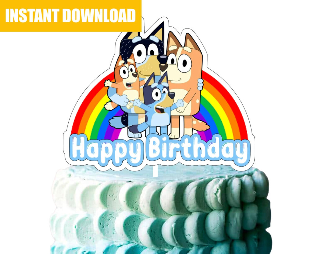 Printable Bluey Cake Topper Birthday Party Bluey Cake Etsy Printable 